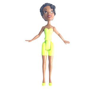 Disney Tiana Princess African American 3.5 Inches Tall Green Outfit
